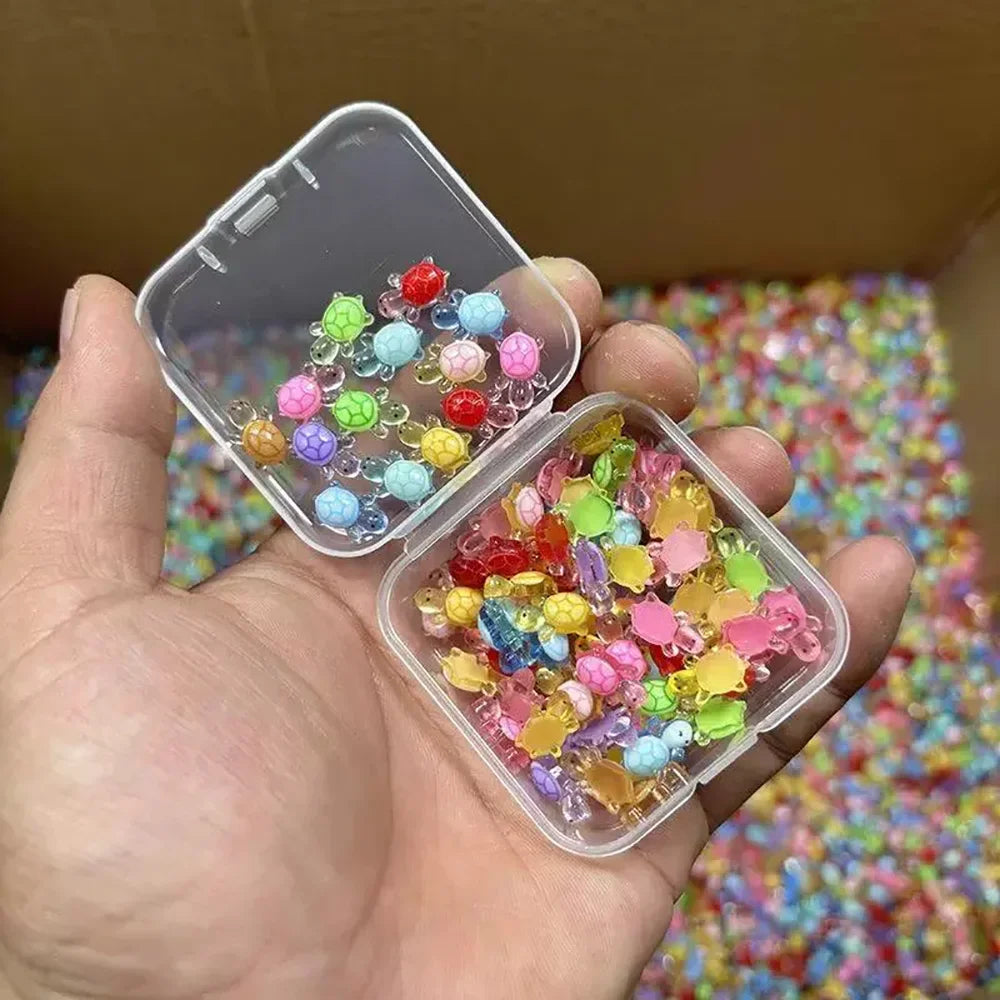 100 Mini Glowing Turtles - Resin Luminescent Figurines for Micro Landscapes & Fairy Garden Decor