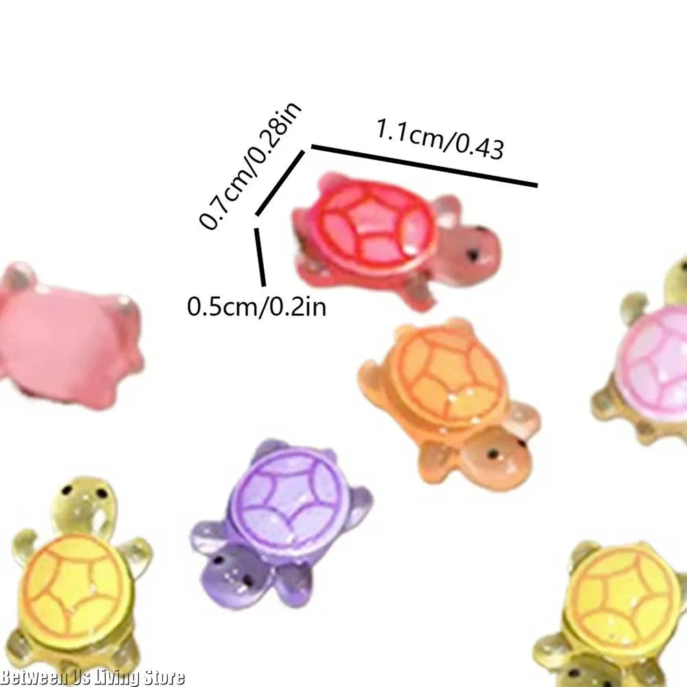 100 Mini Glowing Turtles - Resin Luminescent Figurines for Micro Landscapes & Fairy Garden Decor